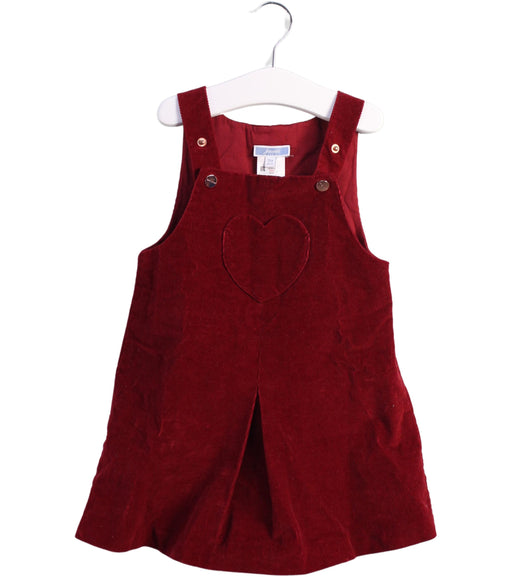 A Red Overall Dresses from Jacadi in size 3T for girl. (Front View)