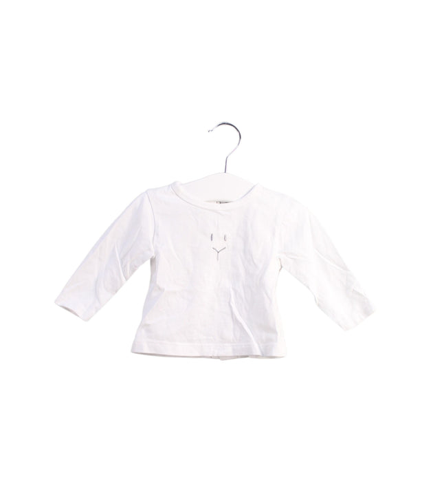 A White Buttoned Sweatshirts from Linvosges in size 0-3M for neutral. (Front View)