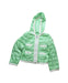 A Green Puffer/Quilted Jackets from Moncler in size 3T for girl. (Front View)