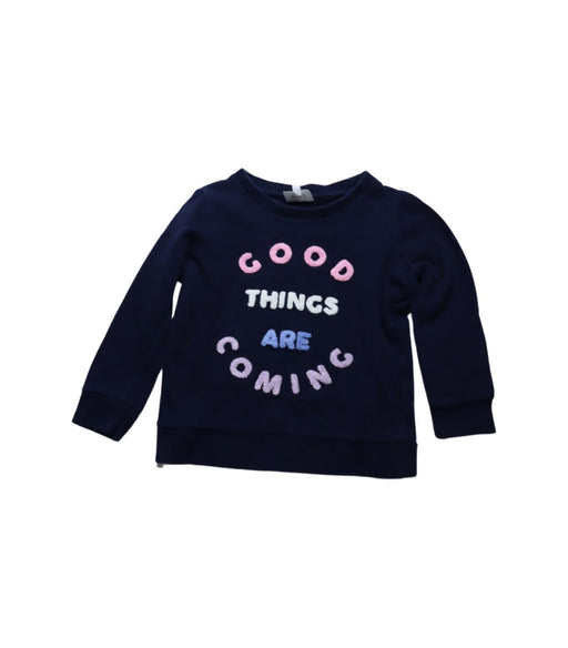 A Navy Crewneck Sweatshirts from Seed in size 4T for girl. (Front View)