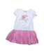 A Pink Short Sleeve Dresses from Monnalisa in size 6T for girl. (Front View)