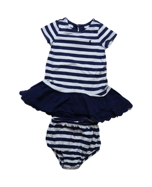 A Navy Dress Sets from Ralph Lauren in size 6-12M for girl. (Front View)