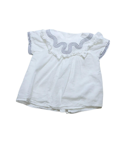 A White Short Sleeve Tops from Chloe in size 12-18M for girl. (Front View)