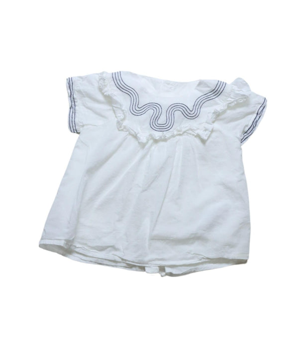 A White Short Sleeve Tops from Chloe in size 12-18M for girl. (Front View)