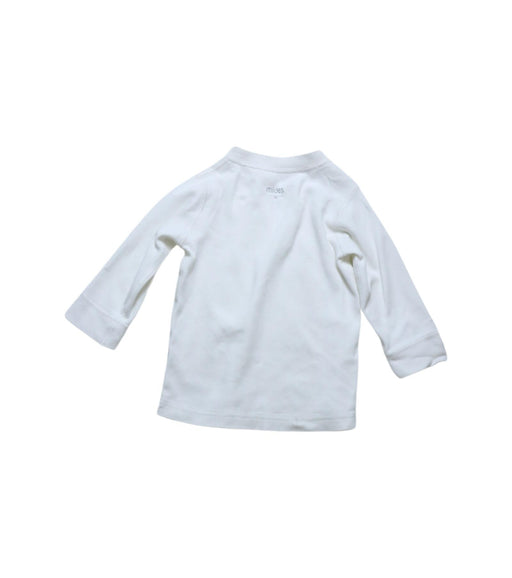 A White Long Sleeve Tops from Mides in size 6-12M for neutral. (Front View)