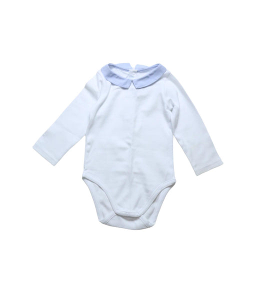 A White Long Sleeve Bodysuits from Jacadi in size 6-12M for girl. (Front View)