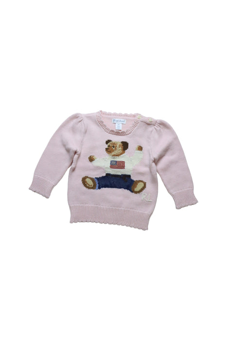 A Pink Knit Sweaters from Ralph Lauren in size 6-12M for girl. (Front View)