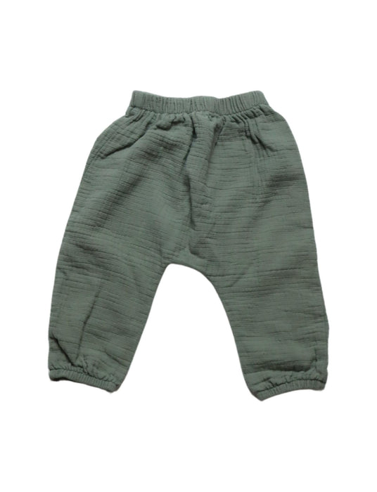 A Green Sweatpants from Quincy Mae in size 3-6M for girl. (Front View)