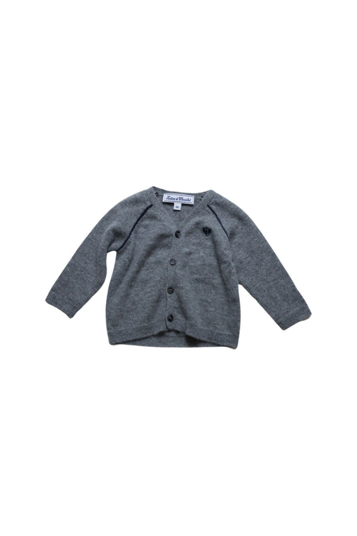 A Grey Cardigans from Tartine et Chocolat in size 3-6M for girl. (Front View)