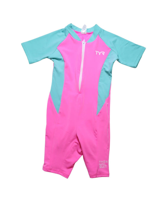 A Pink Swimsuits from TYR in size 4T for girl. (Front View)