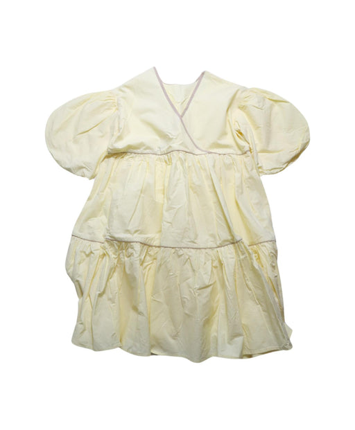 A Yellow Short Sleeve Dresses from Molo in size 7Y for girl. (Front View)