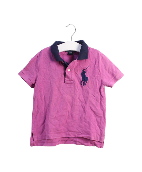 A Pink Short Sleeve Polos from Polo Ralph Lauren in size 2T for boy. (Front View)