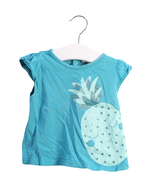 A Blue Short Sleeve Tops from DPAM in size 6-12M for girl. (Front View)