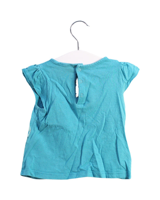 A Blue Short Sleeve Tops from DPAM in size 6-12M for girl. (Back View)