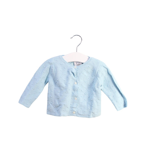 A Blue Cardigans from Jacadi in size 3-6M for girl. (Front View)