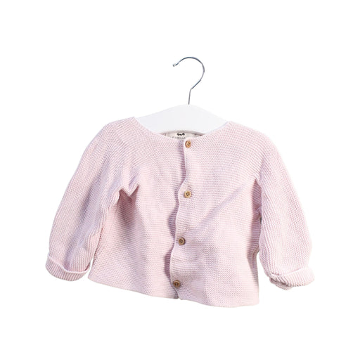 A Pink Cardigans from Cyrillus in size 6-12M for girl. (Front View)