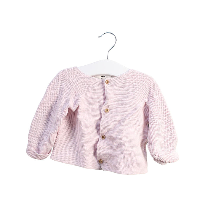 A Pink Cardigans from Cyrillus in size 6-12M for girl. (Front View)