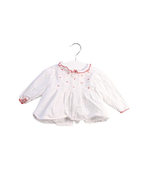 A White Long Sleeve Dresses from Chateau de Sable in size 3-6M for girl. (Front View)