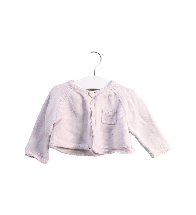 A White Cardigans from Chateau de Sable in size 6-12M for girl. (Front View)