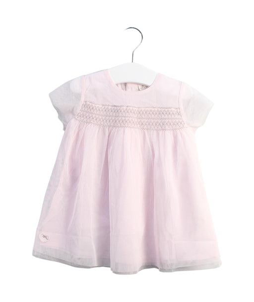 A Pink Short Sleeve Dresses from Chateau de Sable in size 3-6M for girl. (Front View)