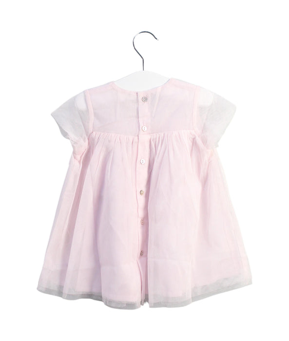 A Pink Short Sleeve Dresses from Chateau de Sable in size 3-6M for girl. (Back View)