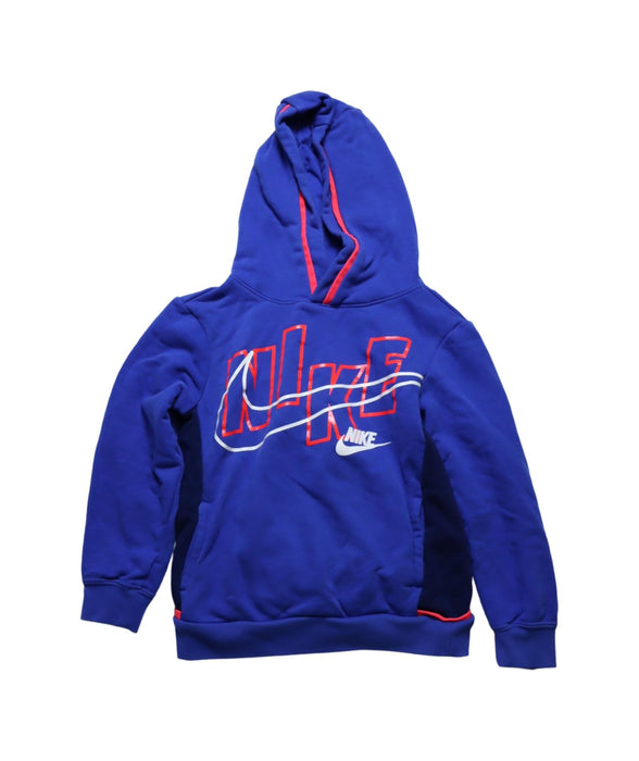 A Blue Hooded Sweatshirts from Nike in size 7Y for boy. (Front View)