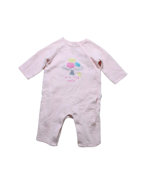 A Pink Long Sleeve Jumpsuits from Mides in size 6-12M for girl. (Front View)