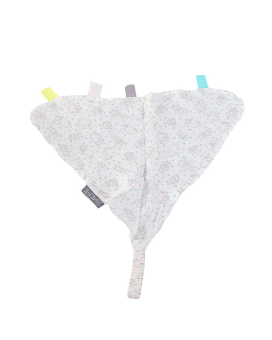 A White Safety Blankets from Cheeky Chompers in size 0-3M for neutral. (Front View)
