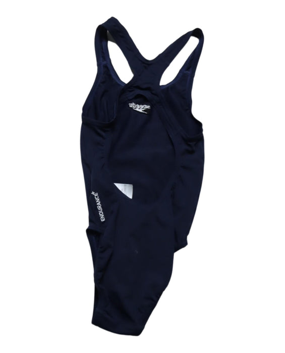 A Navy Swimsuits from Speedo in size 8Y for girl. (Back View)