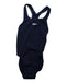 A Navy Swimsuits from Speedo in size 8Y for girl. (Front View)