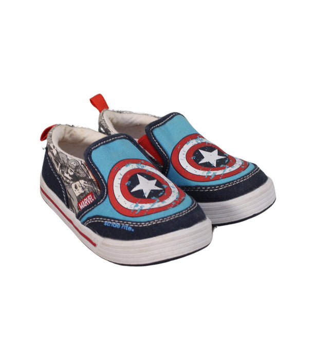 A Blue Slip Ons from Stride Rite in size 3T for boy. (Front View)