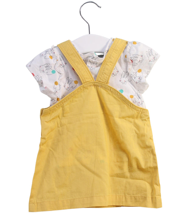 A Yellow Overall Dresses from Sprout in size 0-3M for girl. (Back View)