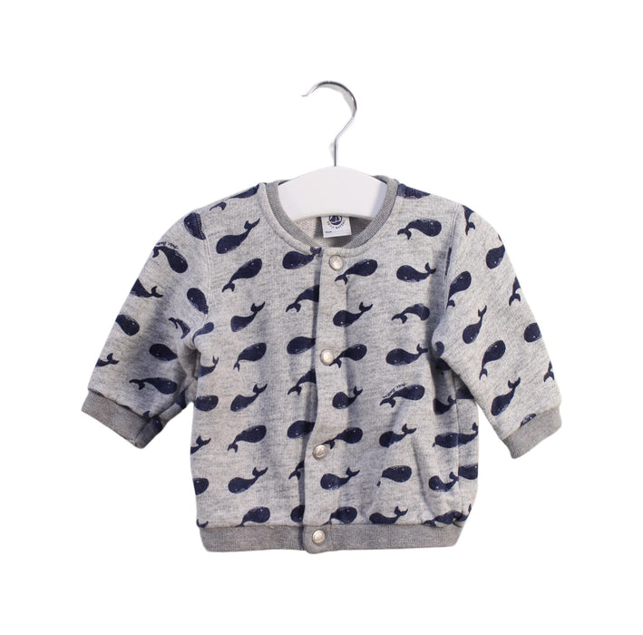 A Grey Cardigans from Petit Bateau in size 3-6M for boy. (Front View)