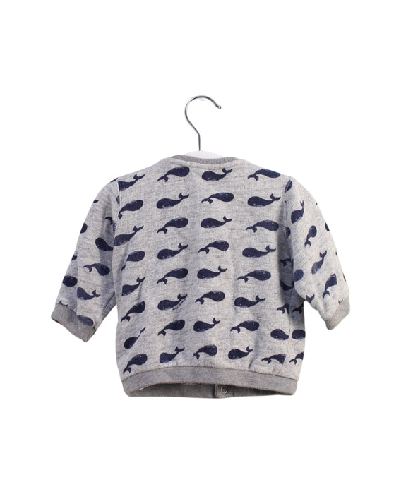 A Grey Cardigans from Petit Bateau in size 3-6M for boy. (Back View)