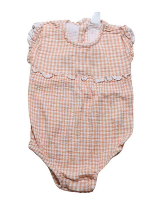 A Pink Short Sleeve Bodysuits from Seed in size 12-18M for girl. (Front View)