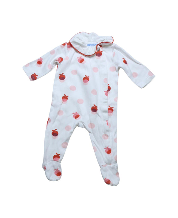 A White Onesies from Jacadi in size 0-3M for girl. (Front View)