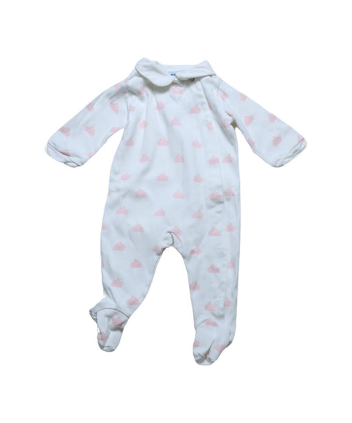 A White Onesies from Jacadi in size 0-3M for girl. (Front View)