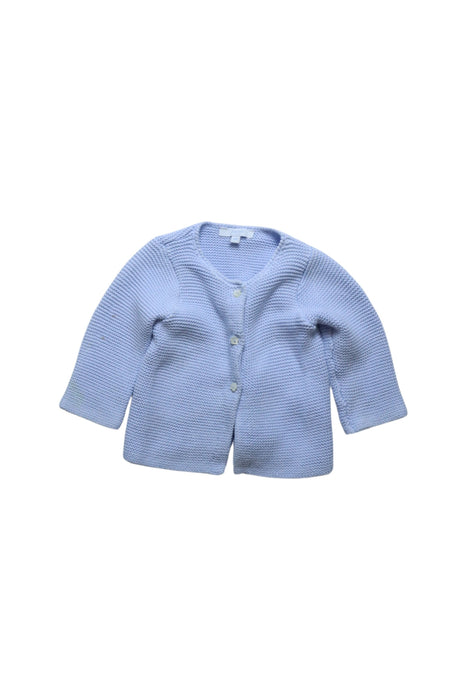 A Blue Cardigans from Jacadi in size 3-6M for girl. (Front View)