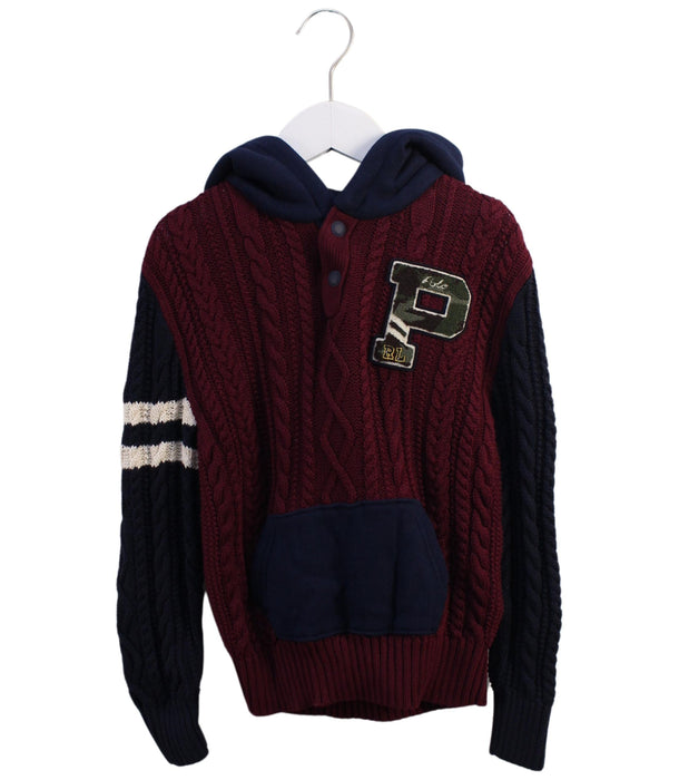 A Burgundy Knit Sweaters from Polo Ralph Lauren in size 6T for boy. (Front View)