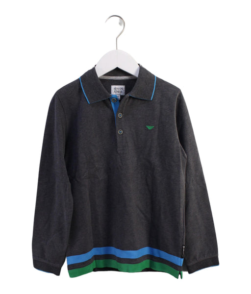 A Grey Long Sleeve Polos from Armani in size 8Y for boy. (Front View)