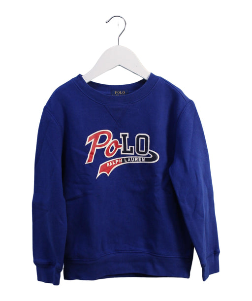 A Blue Sweatshirts from Polo Ralph Lauren in size 6T for boy. (Front View)