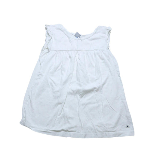 A White Sleeveless Dresses from Petit Bateau in size 10Y for girl. (Front View)