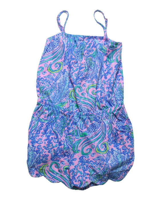 A Blue Sleeveless Rompers from Lilly Pulitzer in size 4T for girl. (Front View)