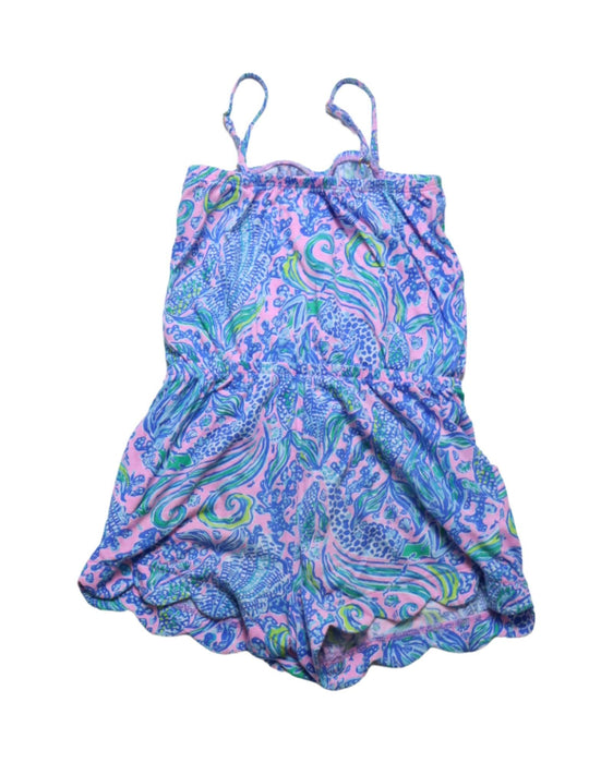 A Blue Sleeveless Rompers from Lilly Pulitzer in size 4T for girl. (Back View)