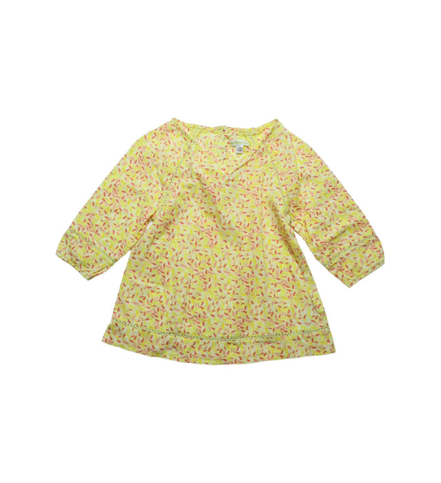 A Yellow Long Sleeve Tops from Vertbaudet in size 6T for girl. (Front View)