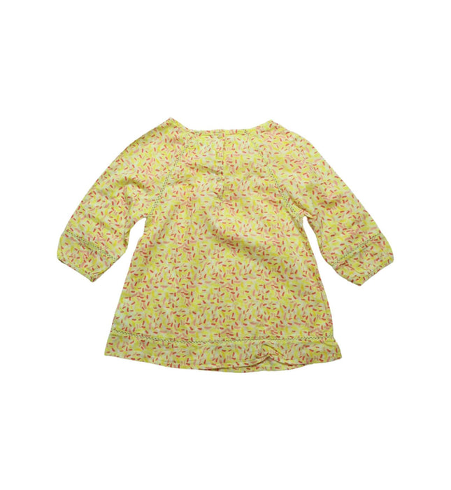 A Yellow Long Sleeve Tops from Vertbaudet in size 6T for girl. (Back View)