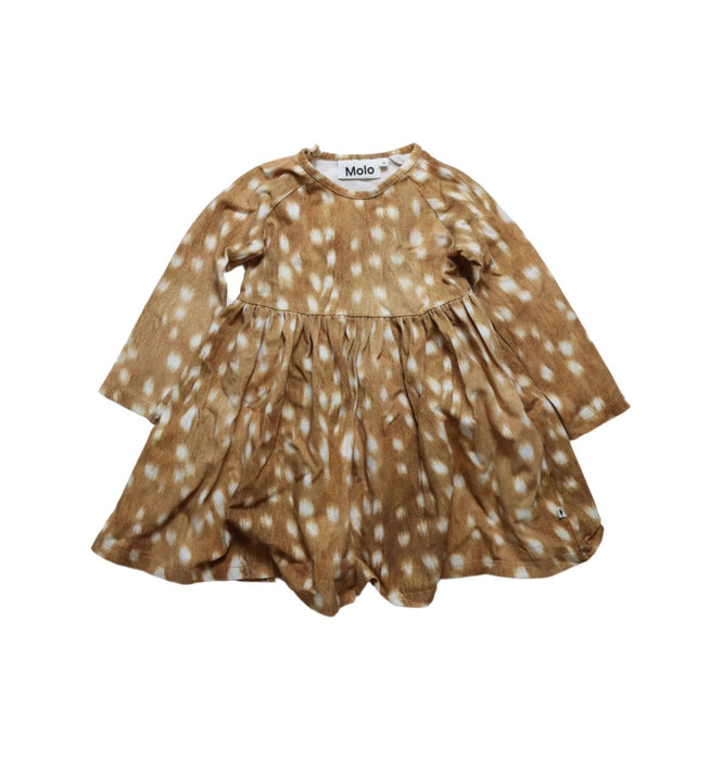 A Brown Long Sleeve Dresses from Molo in size 12-18M for girl. (Front View)