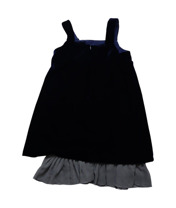 A Navy Sleeveless Dresses from Momonittu in size 6T for girl. (Back View)