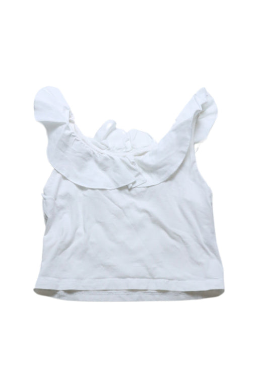 A White Sleeveless Tops from Lapin House in size 4T for girl. (Front View)