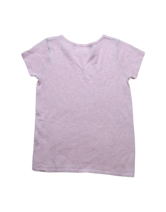 A Pink Short Sleeve Tops from Excuse My French in size 6T for girl. (Back View)